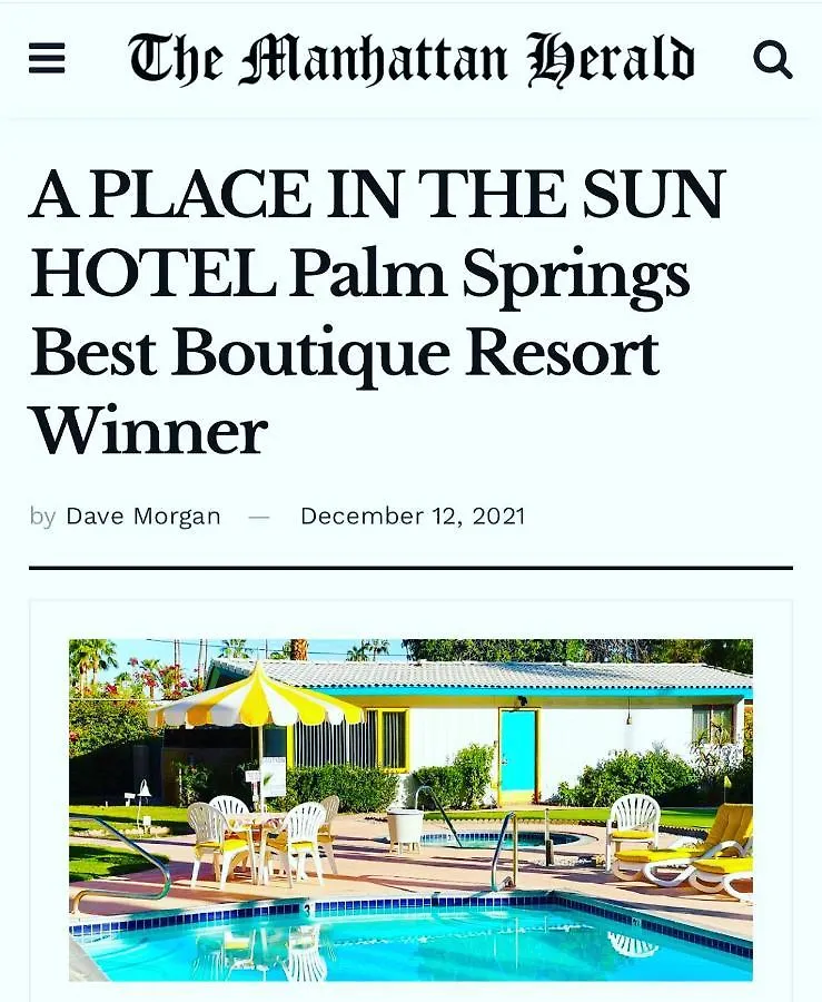 A Place In The Sun Hotel - Adults Only Big Units, 24H Heated Pool & Spa In 1 Acre Park Prime Location, Dog Friendly, Top Midcentury Modern Boutique Hotel Palm Springs